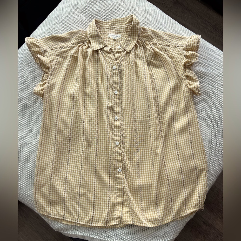 Max Studio Ruffled Button Down Shirt - Picture 4 of 9